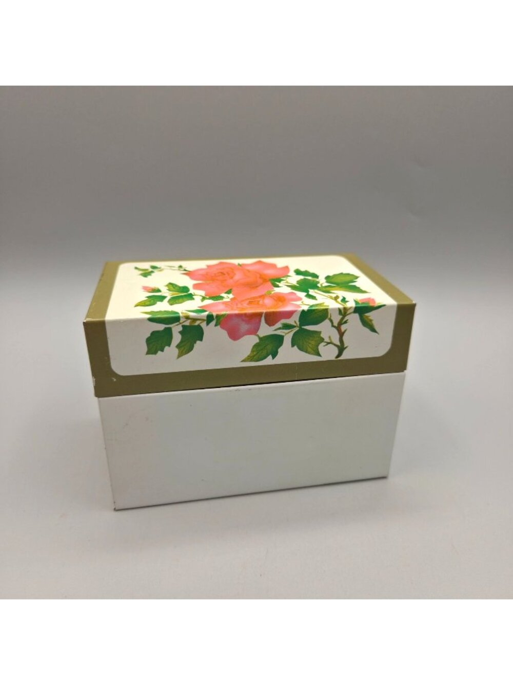 Vintage Recipe Box Floral Lid South Dakota Cow-Belles Recipe Cards Ohio Art